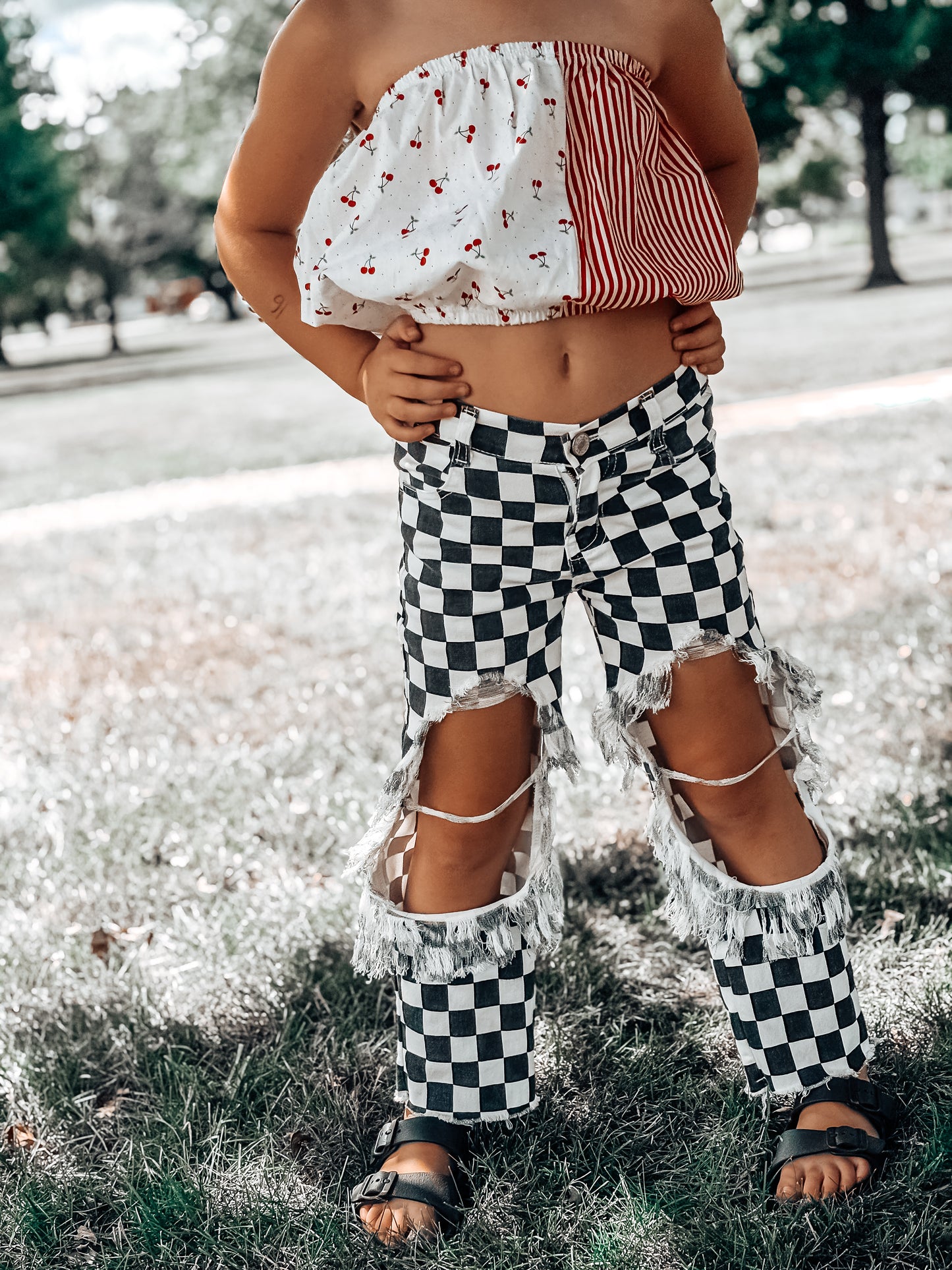 Checkered jeans π JULY SHIP