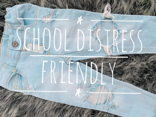 school friendly distressed jeans 🩷